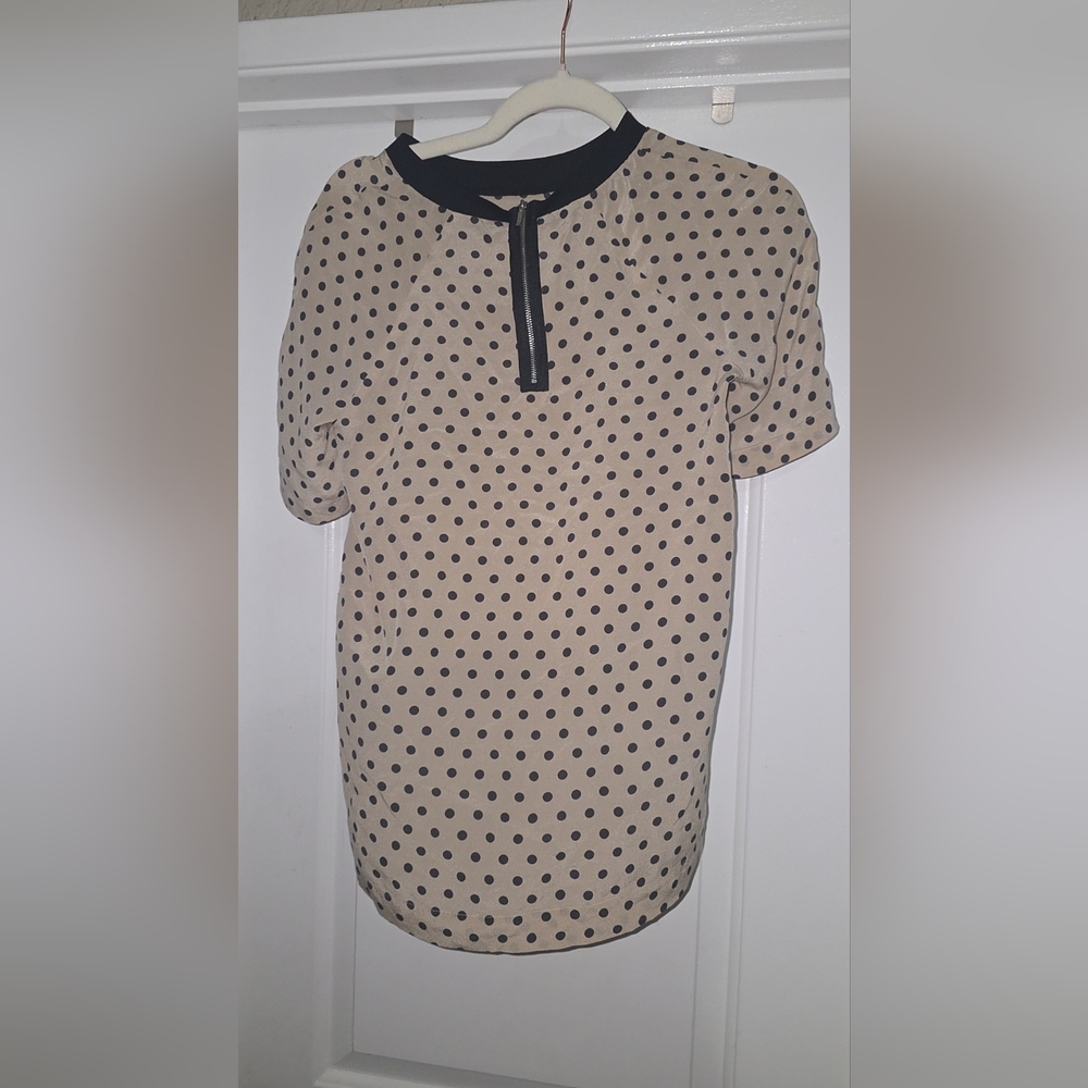 🤍 Madewell 100% Silk Polka Dot Blouse Size Small - Picture 6 of 6